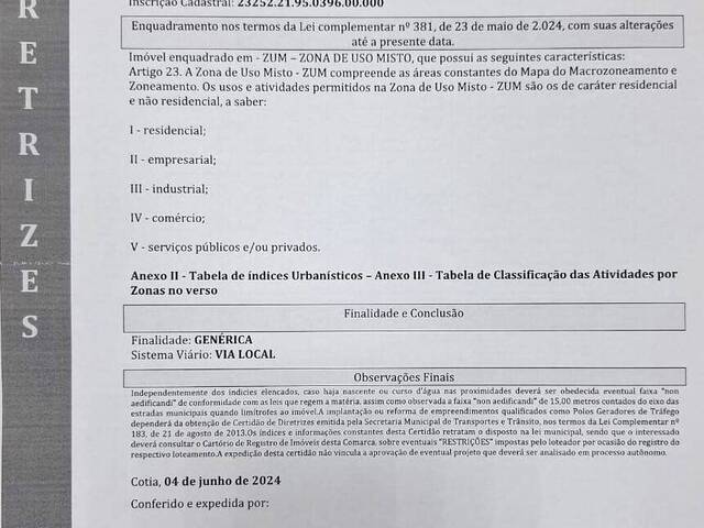 #872 - Terreno para Venda em Cotia - SP - 2